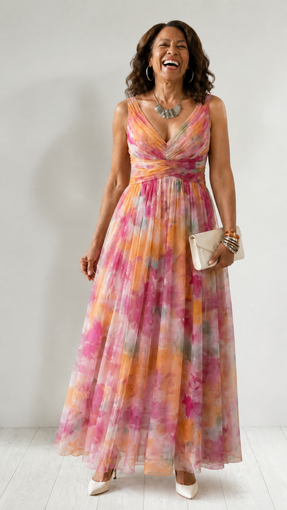 Margaux | Robe longue portefeuille fluide