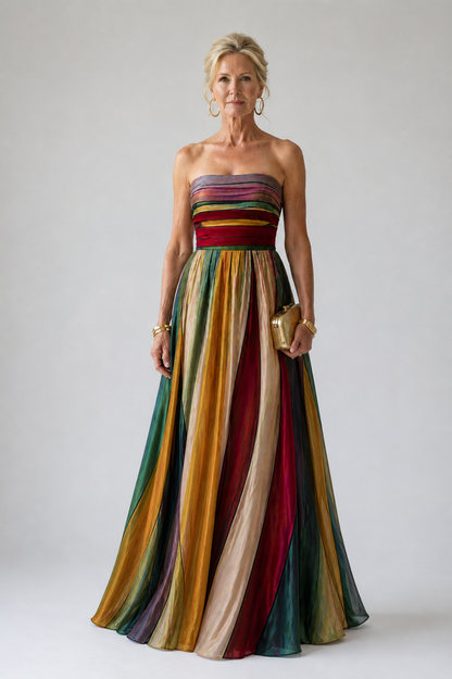 Chloé | Robe trapèze sans bretelles élégante