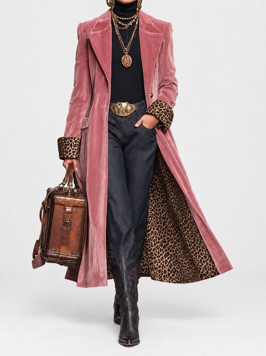 Madison | Manteau long en velours à coupe tailleur