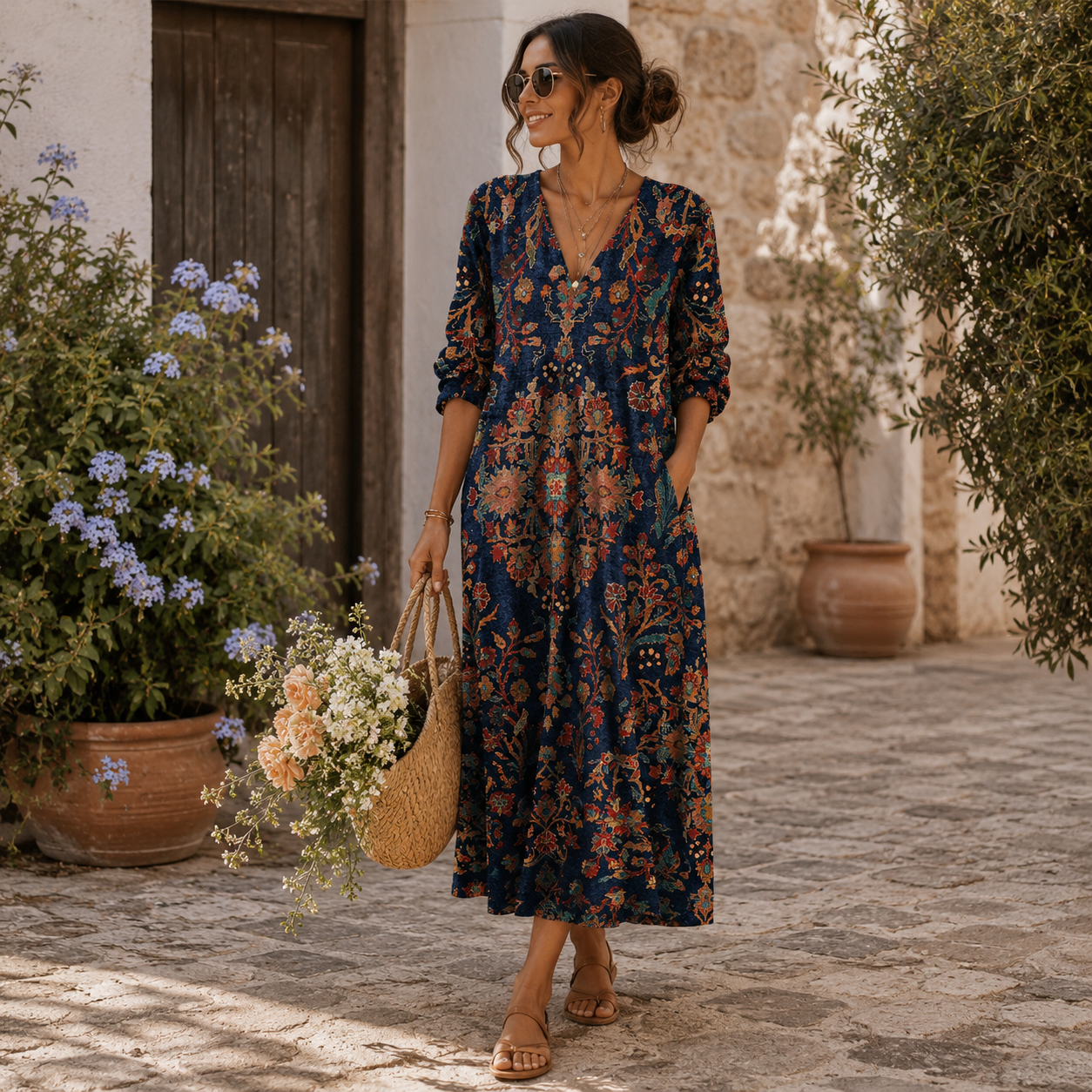 Édith | Robe longue vintage Midnight