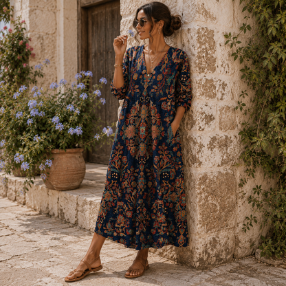 Édith | Robe longue vintage Midnight