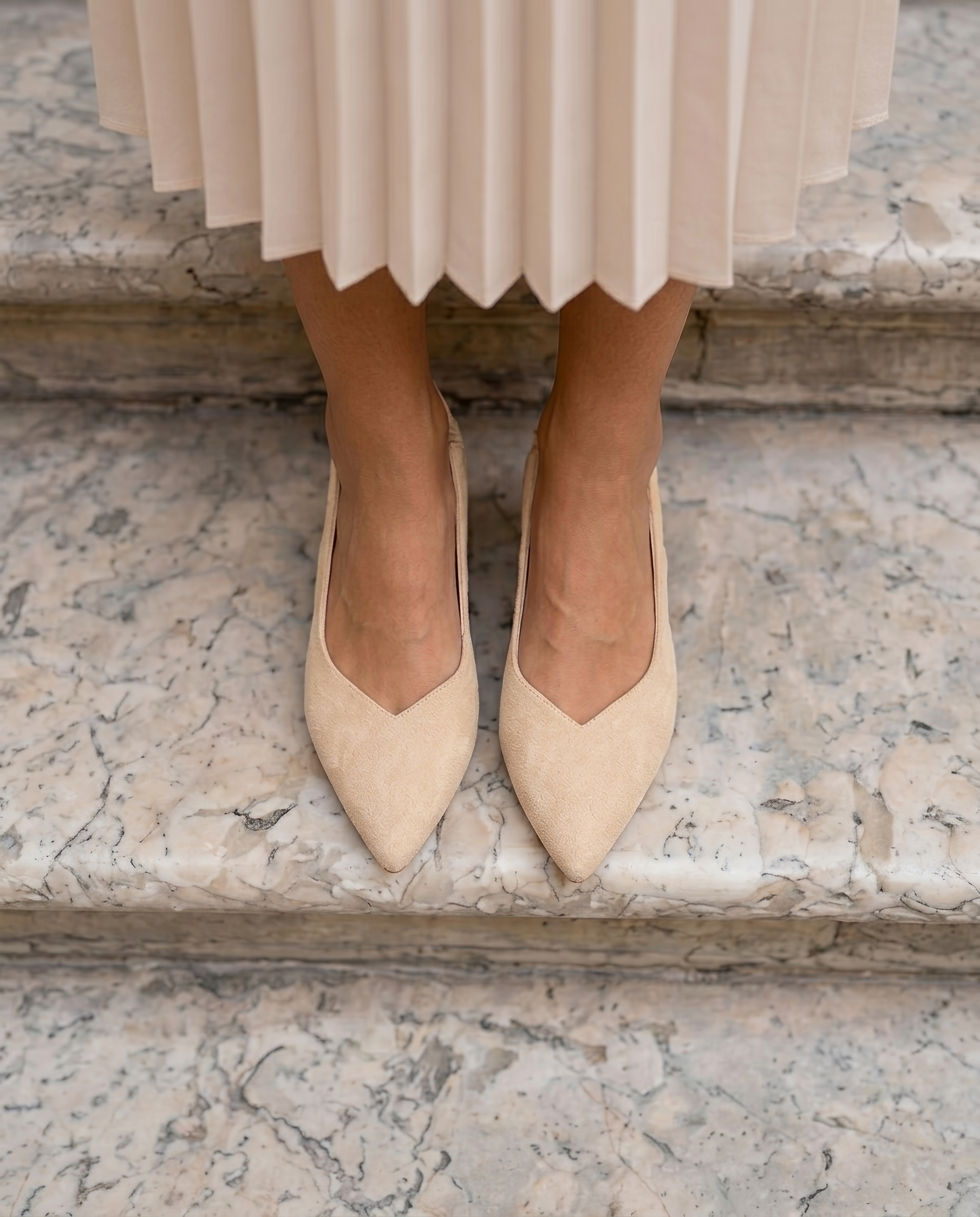 Beige Block Heel Claudia