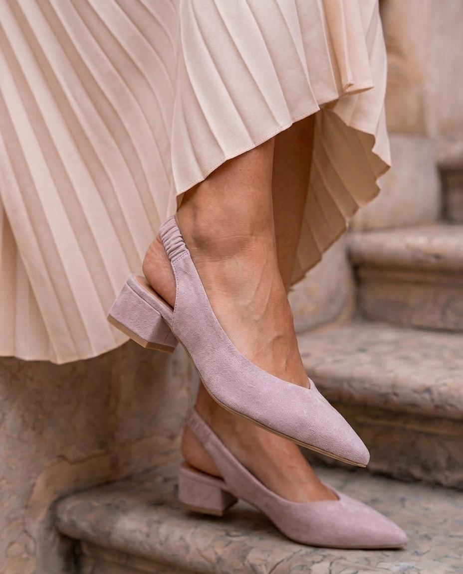 Claudia Pink Block Heels