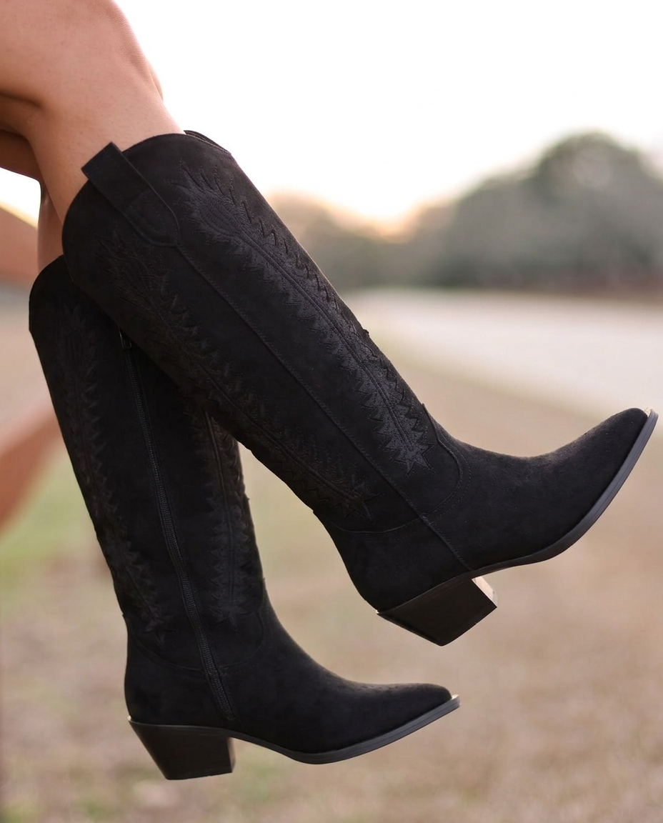 Botas de Estilo Cowboy - Negro