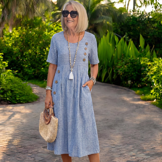 Julia | Robe midi rayée