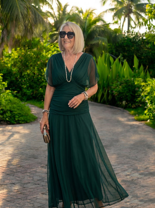 Luisa | Robe de soirée longue élégante avec décolleté en V