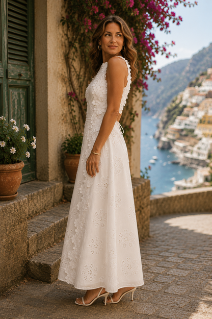 Della | Élégante Robe Maxi Brodée