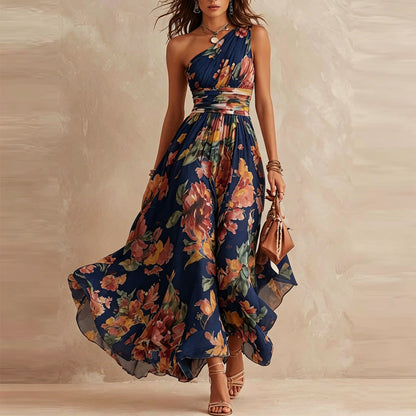 Aurora | Asymmetrical Floral Robe