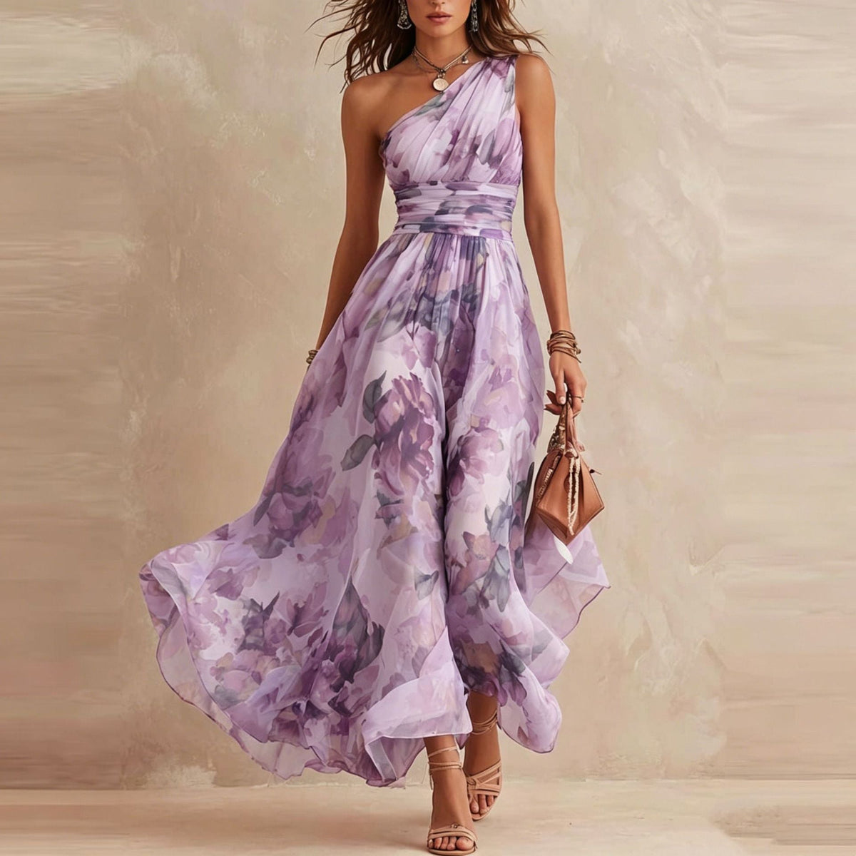 Aurora | Asymmetrical Floral Robe