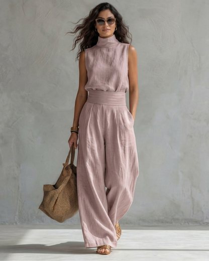 María | Ensemble Élégant de Pantalons Amples et Haut