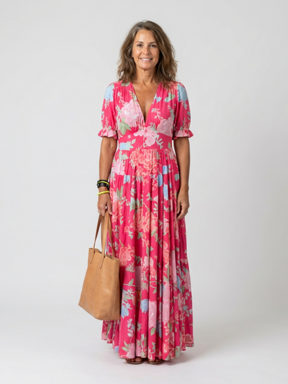 Léonie – Robe longue fluide fleurie