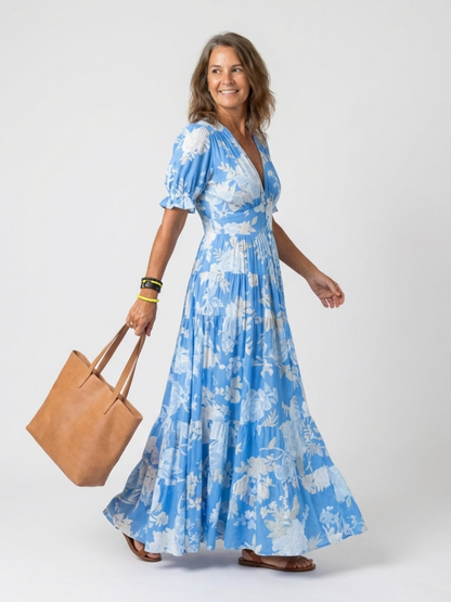Léonie – Robe longue fluide fleurie