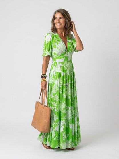Léonie – Robe longue fluide fleurie