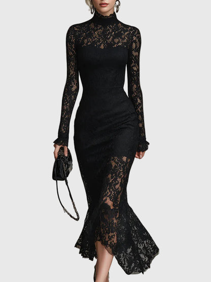 Monica | Robe Maxi Évasée en Dentelle Élégante