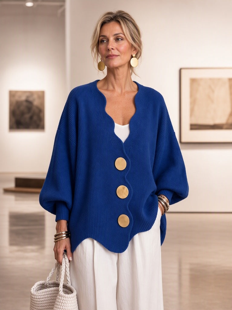 Elvira | Gilet en Tricot à Boutons et Col en V