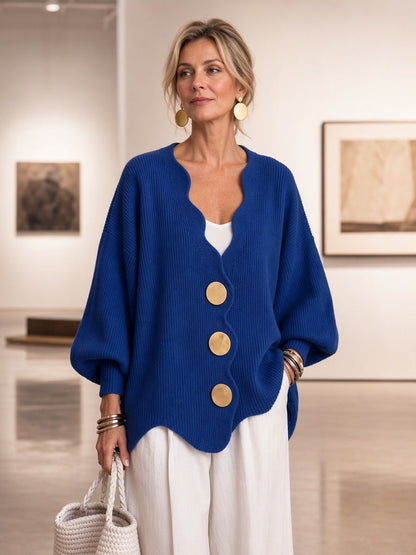 Elvira | Gilet en Tricot à Boutons et Col en V