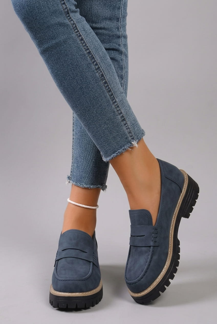 Elsa | Mocassins à Talon de Style Académique