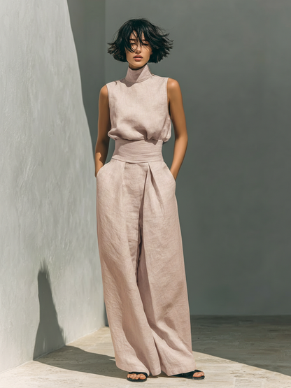 Amara — Ensemble minimaliste blouse et pantalon fluide