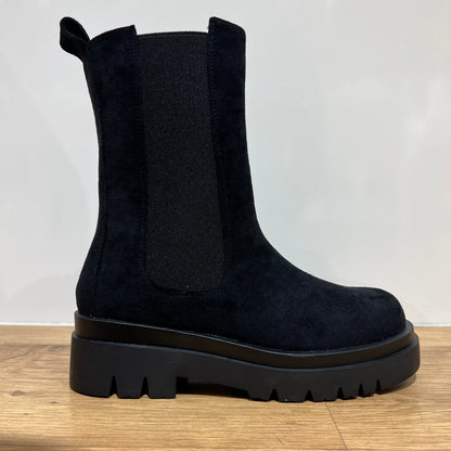Bottes Chelsea Noires en Suédine