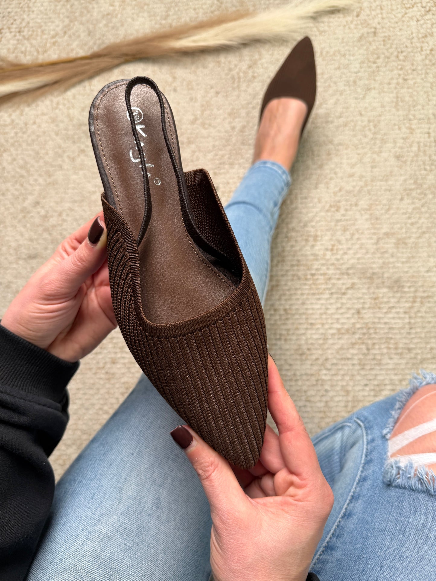 Denise Brown Slip-On Shoes