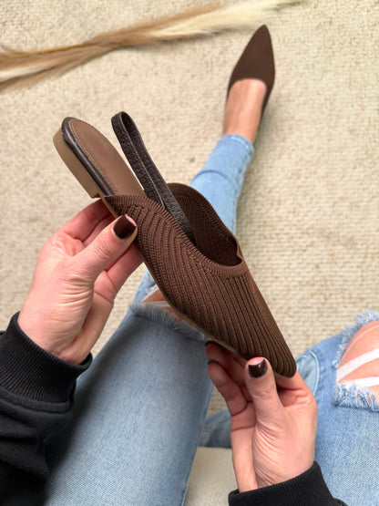 Denise Brown Slip-On Shoes