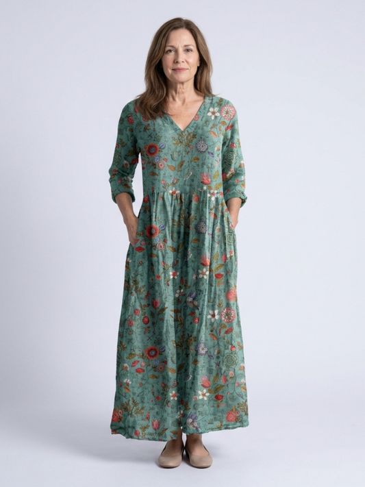 Marina – Robe maxi fluide et élégante à imprimé floral