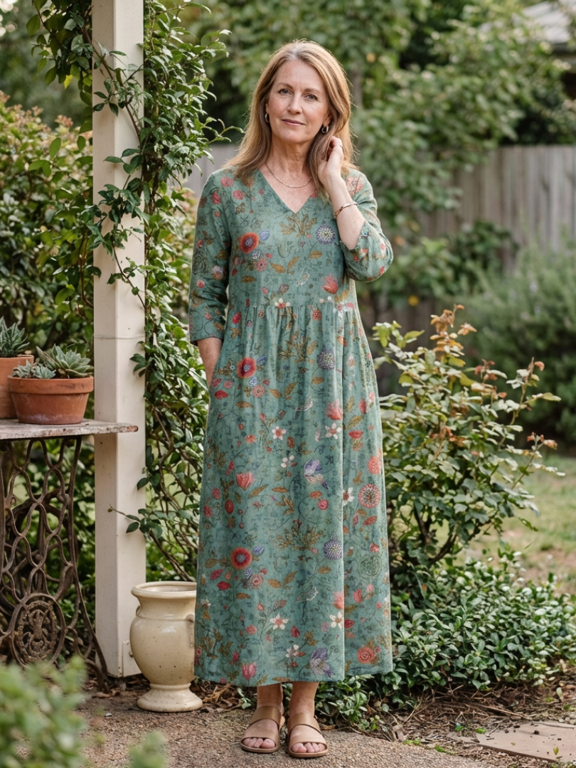 Marina – Robe maxi fluide et élégante à imprimé floral