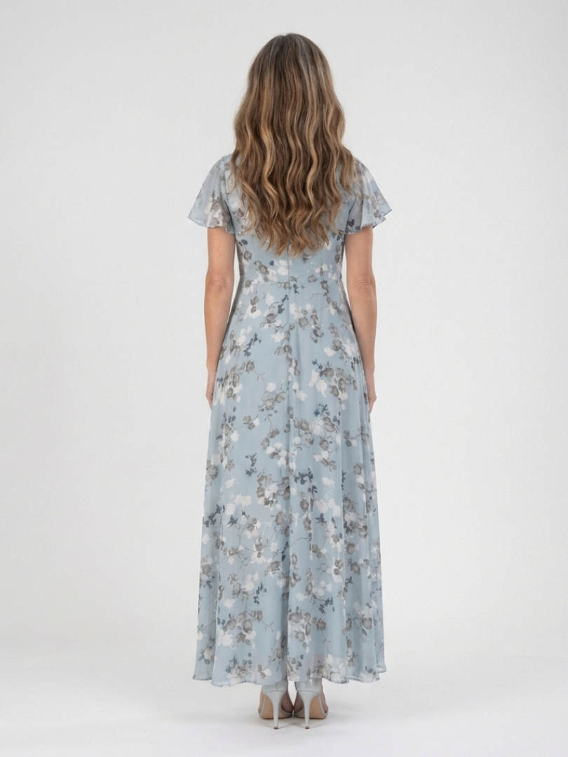 Ismérie – Robe longue fleurie en chiffon