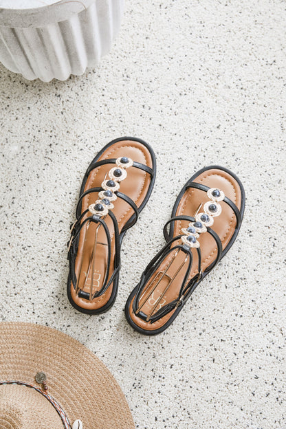 Victorine Black Sandals