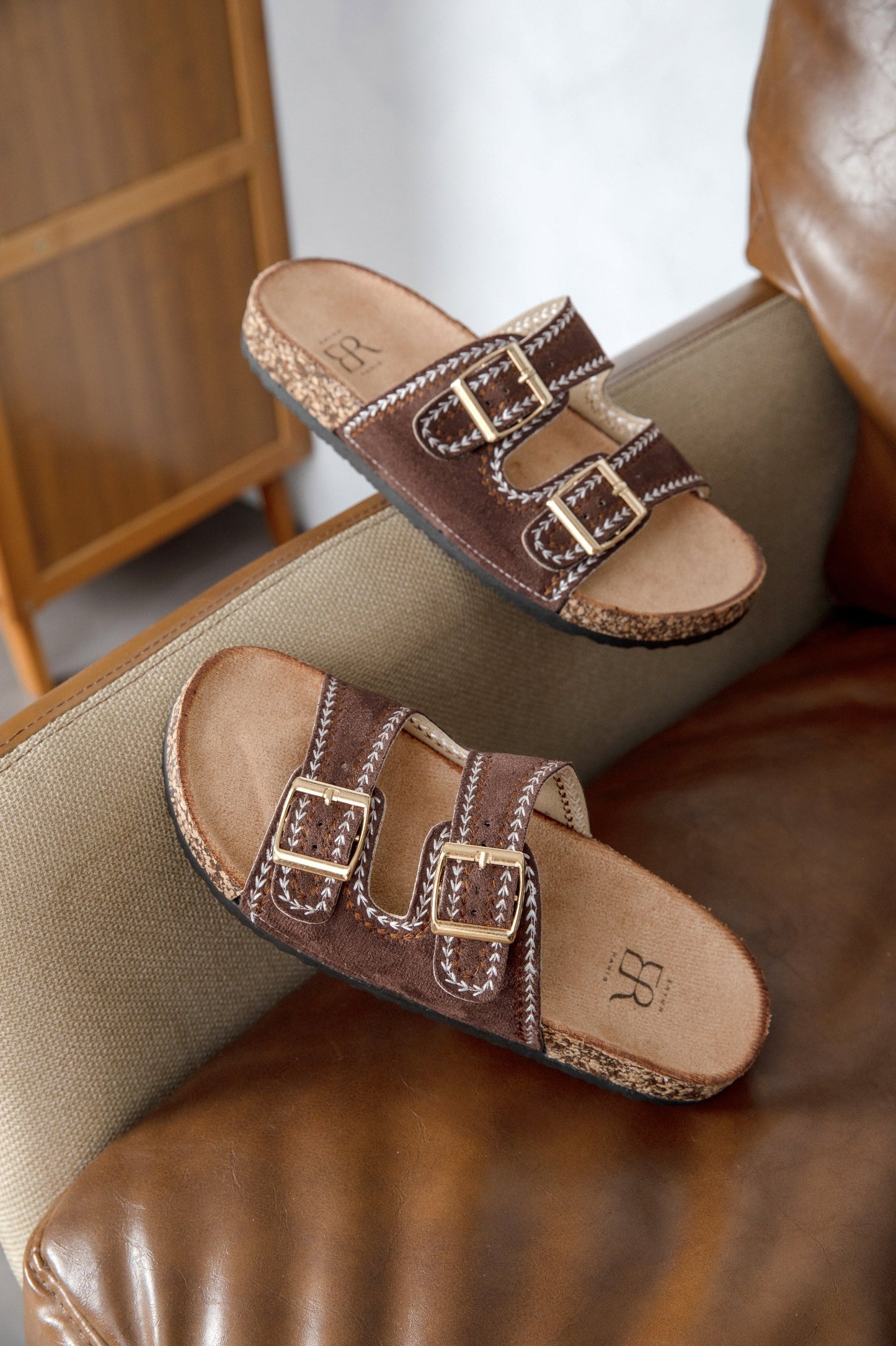 Patty Brown Slide Sandals