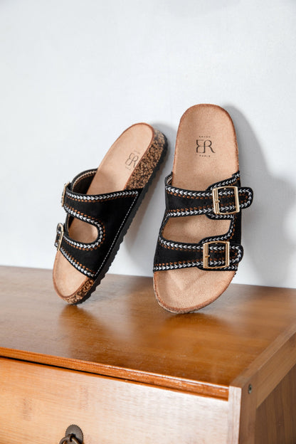 Black Patty Slide Sandals