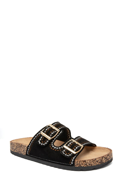 Black Patty Slide Sandals
