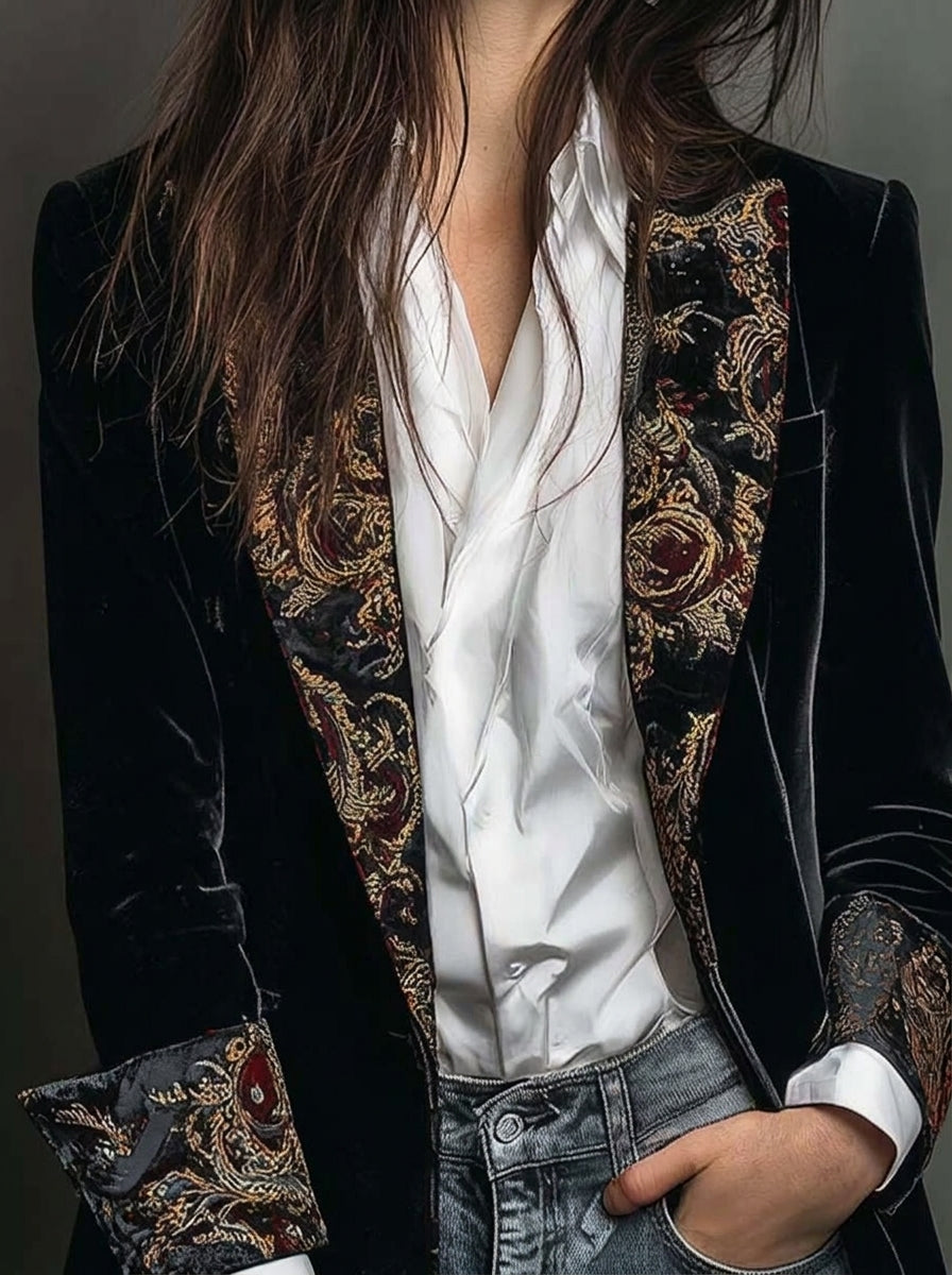 Marta - Blazer Ajusté au Motif Baroque