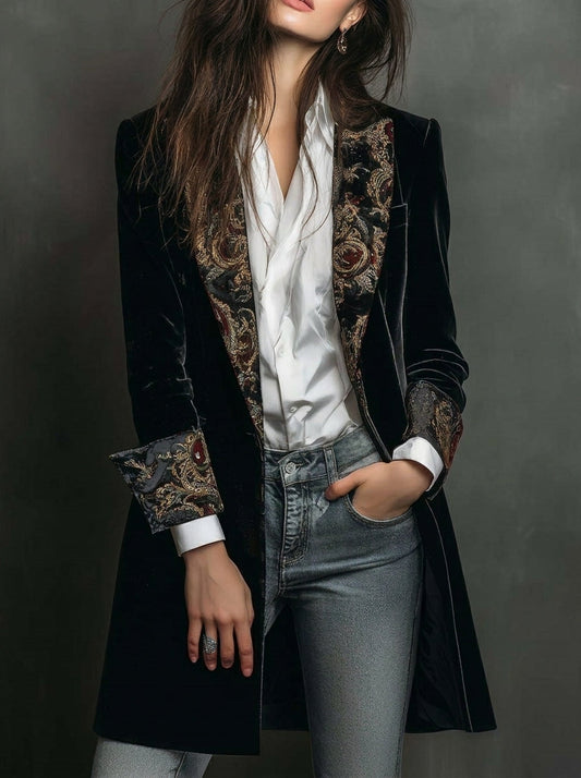 Marta - Blazer Ajusté au Motif Baroque