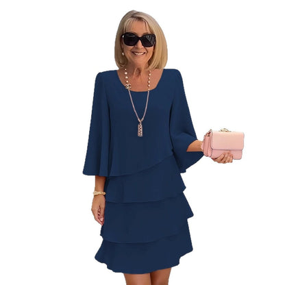 Maria – Élégante robe midi à volants