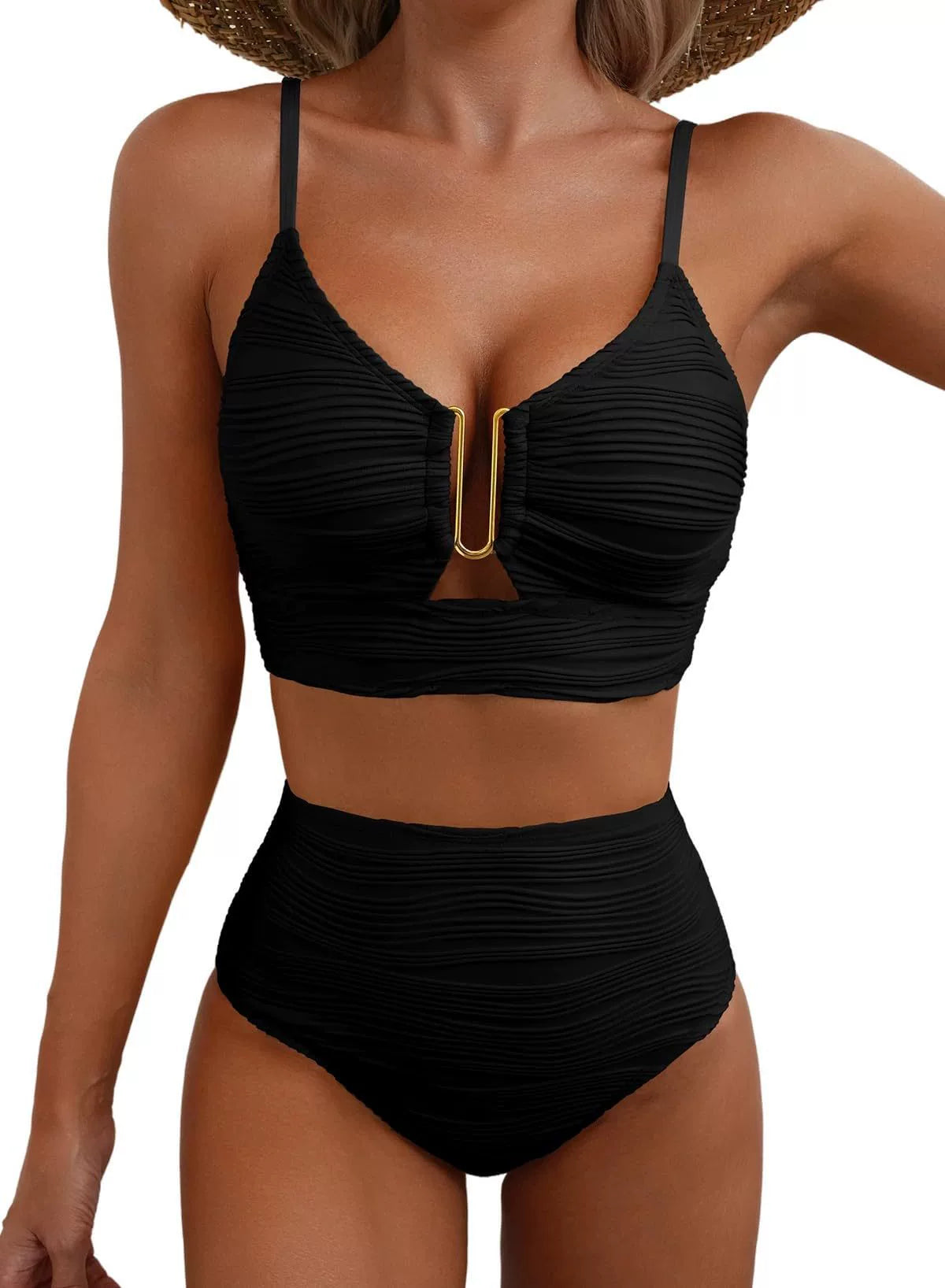 Ensemble de Bikini Taille Haute Golden U-Link
