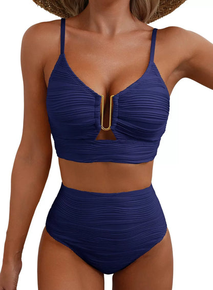 Ensemble de Bikini Taille Haute Golden U-Link