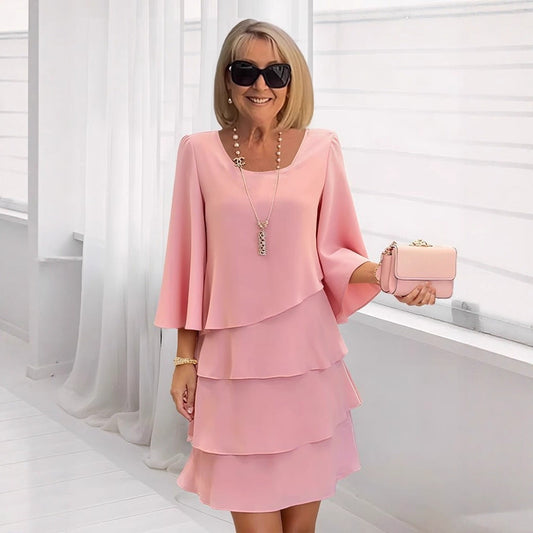 Maria – Élégante robe midi à volants