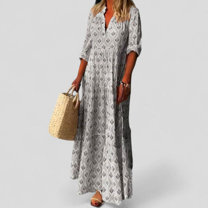 Marcilia – Robe maxi élégante à motif ethnique