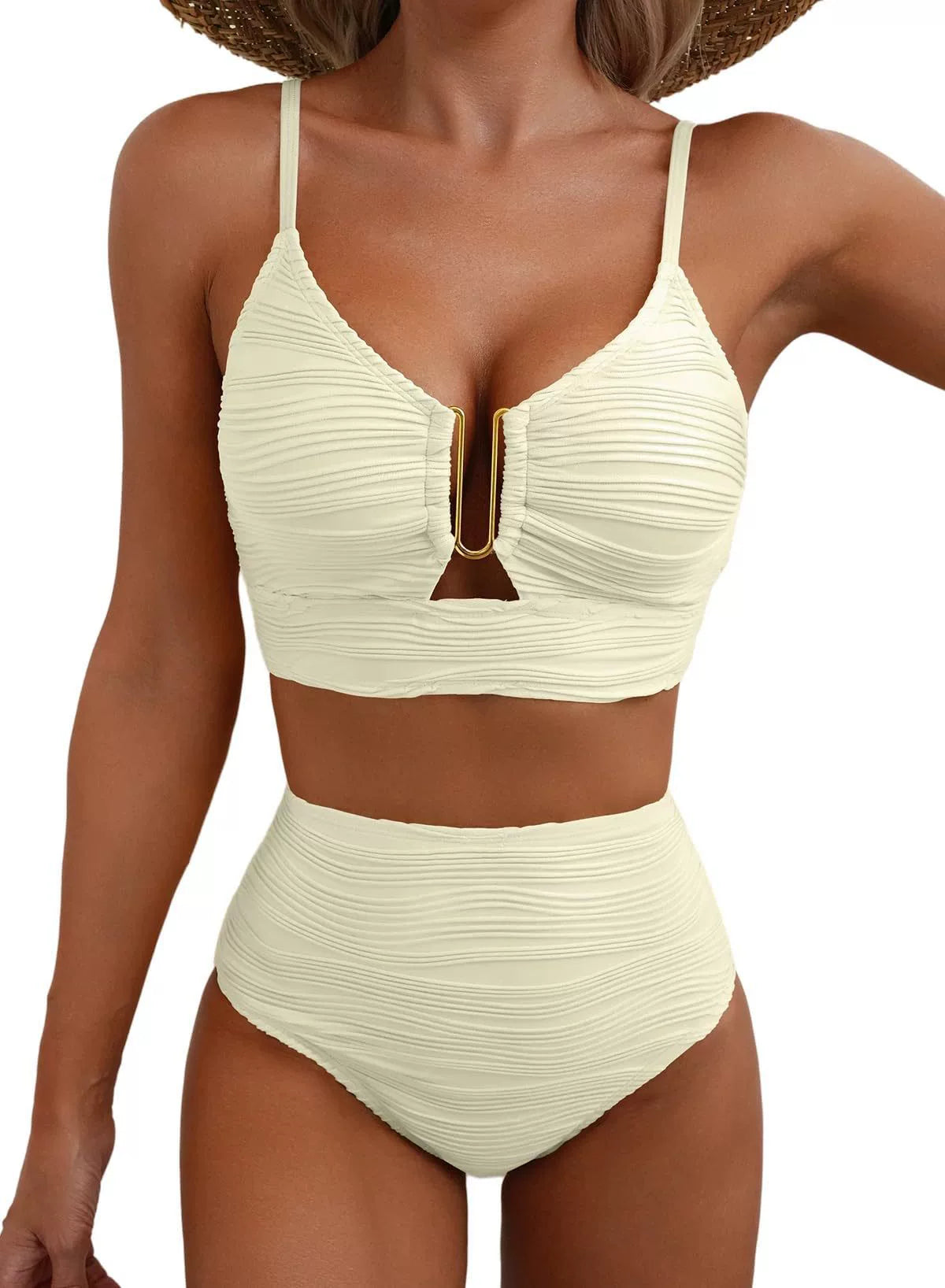 Ensemble de Bikini Taille Haute Golden U-Link