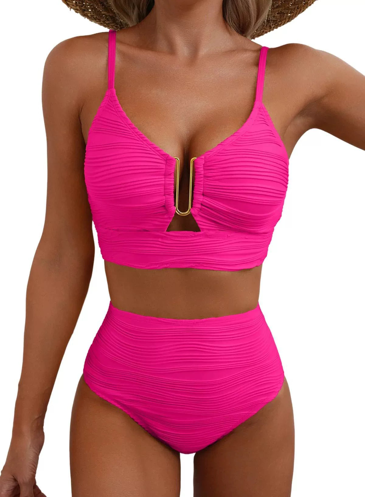 Ensemble de Bikini Taille Haute Golden U-Link