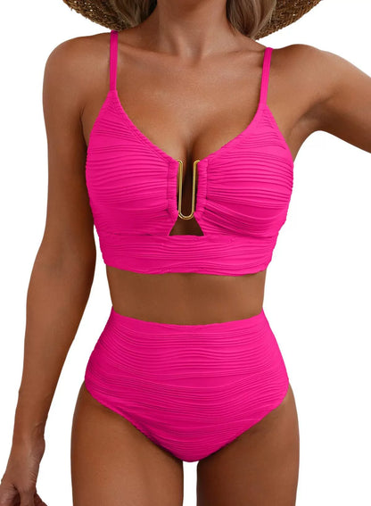 Ensemble de Bikini Taille Haute Golden U-Link