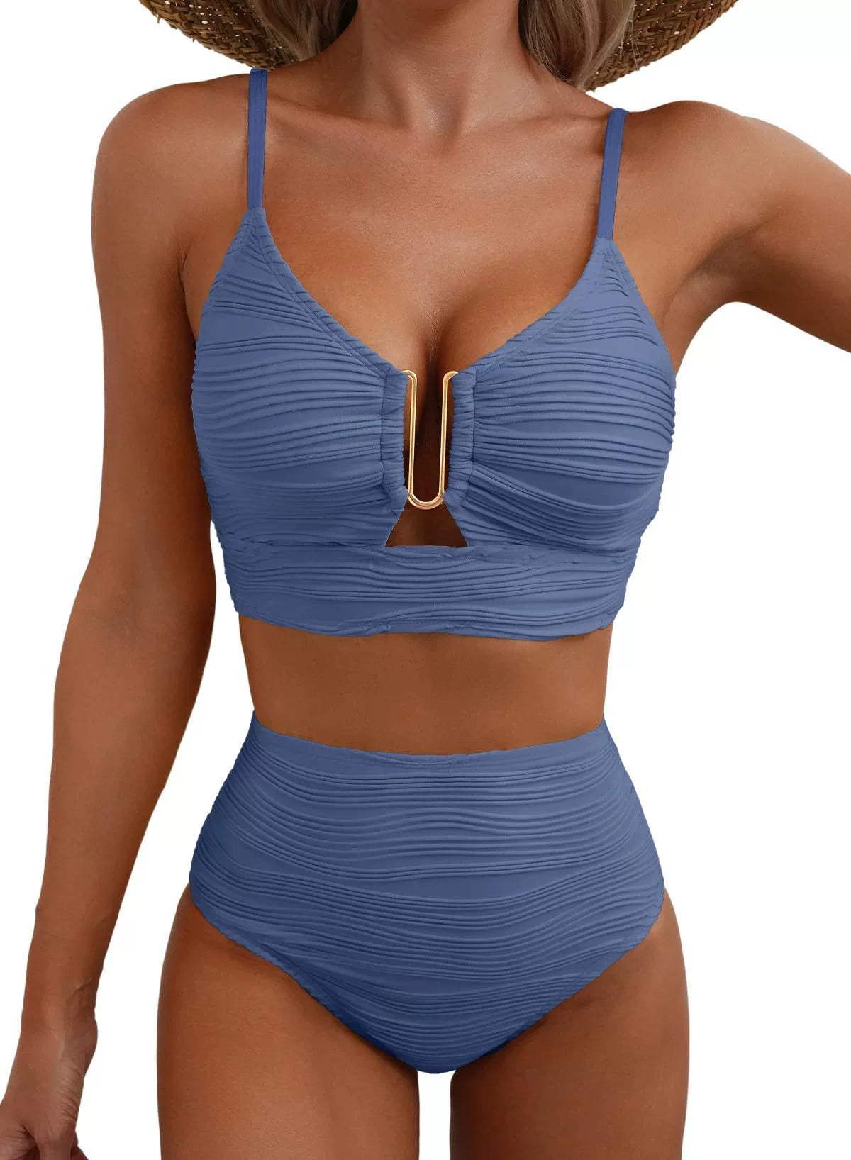 Ensemble de Bikini Taille Haute Golden U-Link