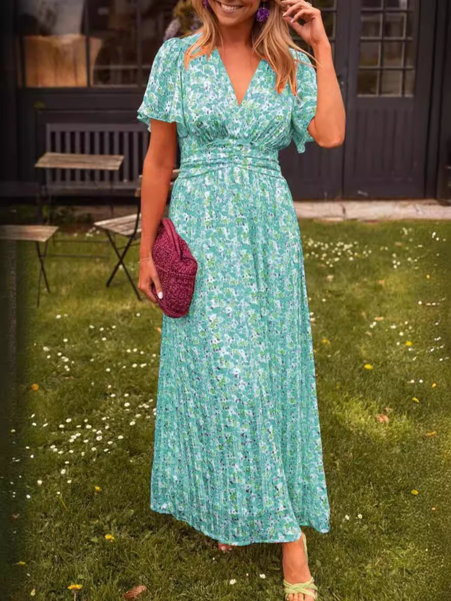 Elis – Longue robe fluide à motif floral