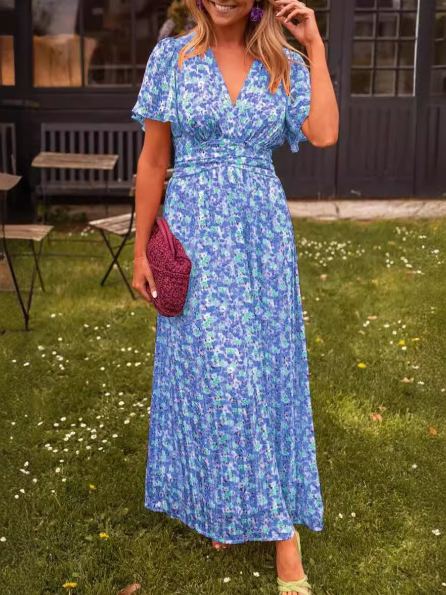 Elis – Longue robe fluide à motif floral