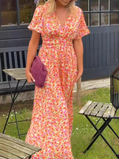 Élina – Robe longue fluide fleurie