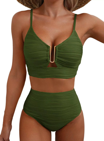 Ensemble de Bikini Taille Haute Golden U-Link