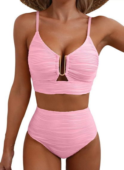 Ensemble de Bikini Taille Haute Golden U-Link