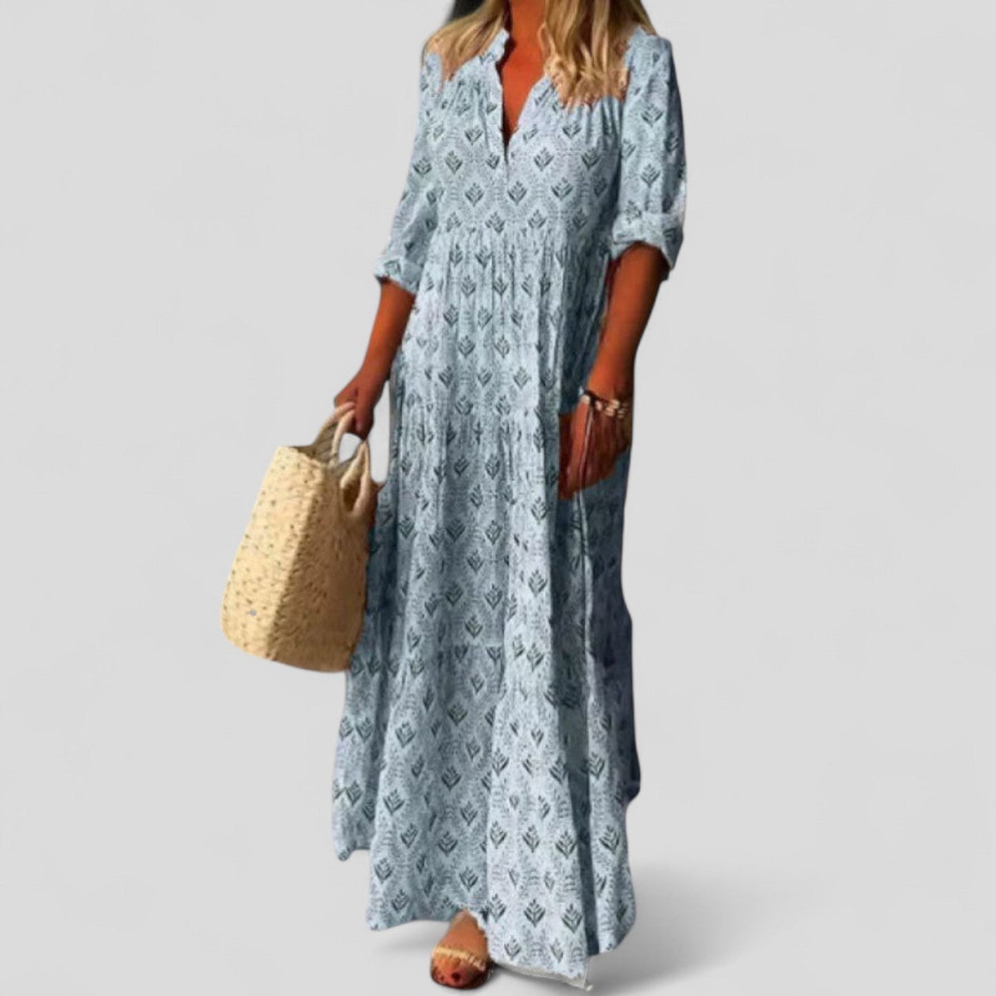 Marcilia – Robe maxi élégante à motif ethnique