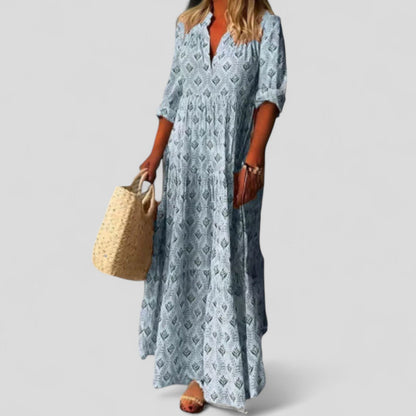 Marcilia – Robe maxi élégante à motif ethnique